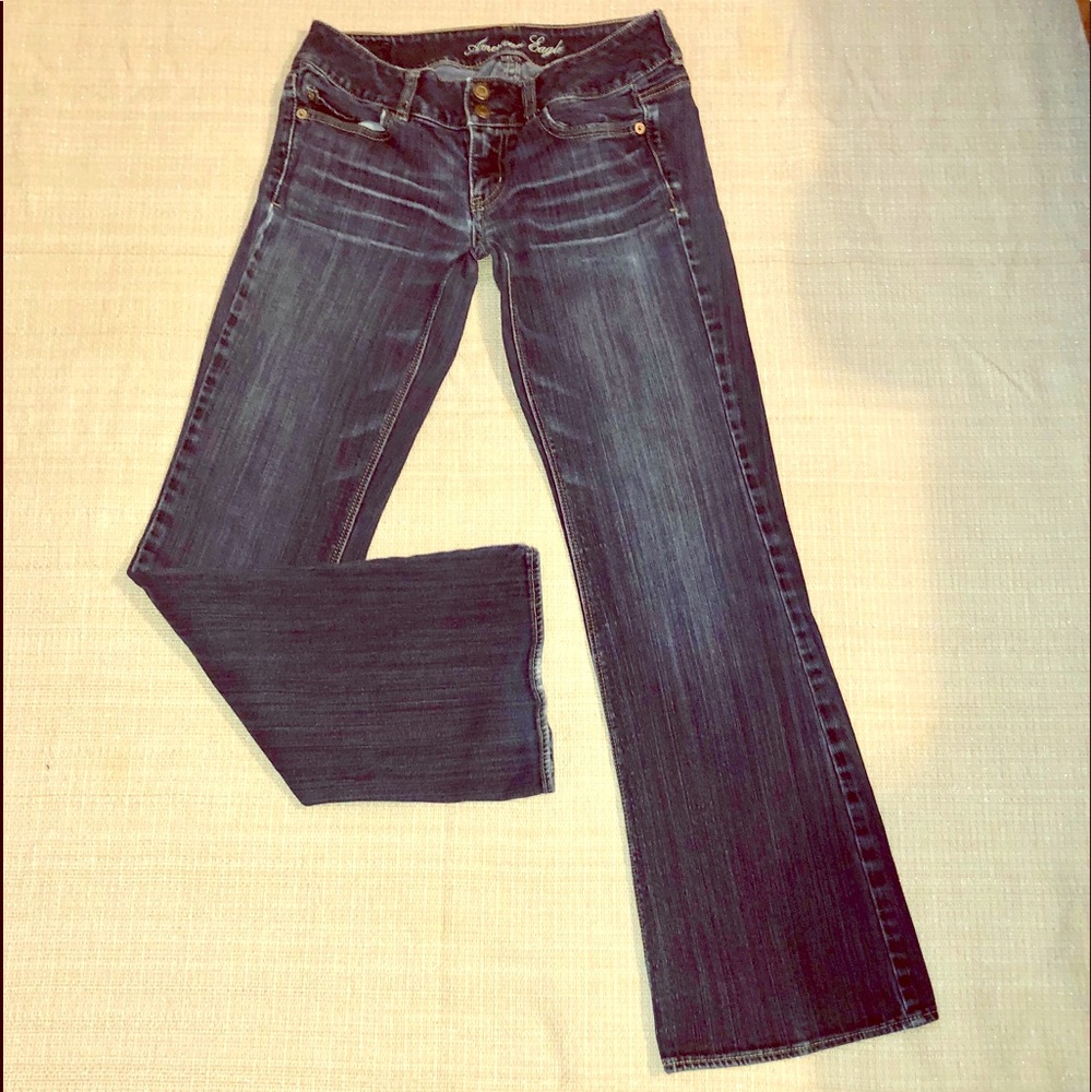 American Eagle Artist 2 flare blue jeans